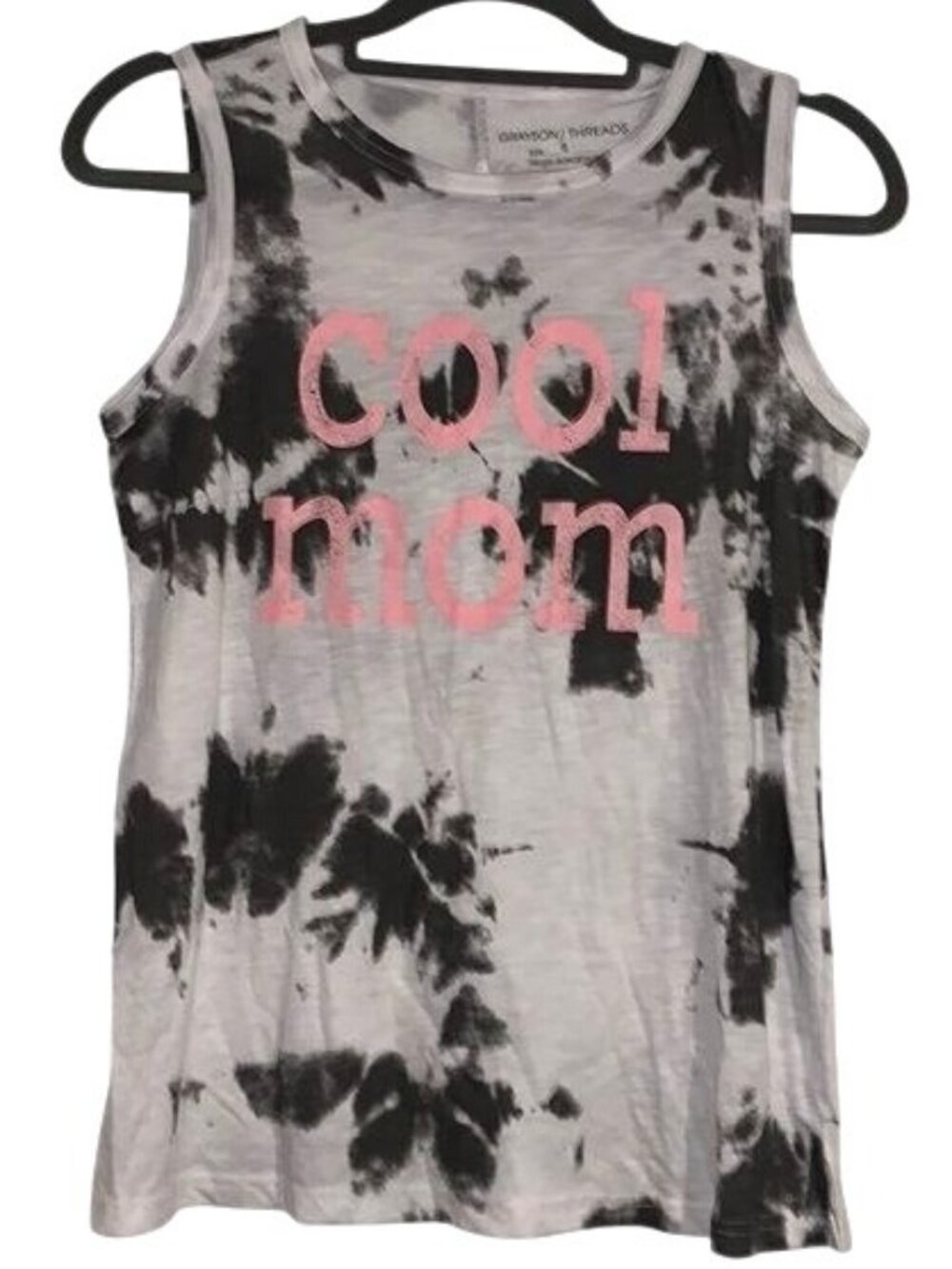 Grayson/Threads S Tie-Dye Tank Top "Cool Mom" Graphic 64% Cotton 36% Modal Sleev